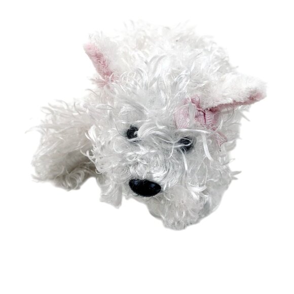 Webkinz White Fuzzy Terrier Ganz Puppy Dog Stuffed Animal Plush Soft Toy No Code - Picture 2 of 11